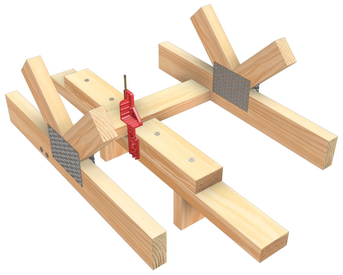 Iws Nog On Flat Perpendicular To Truss Top Down Install Wall With Shear Blocks View 1b